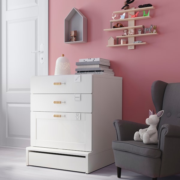 IKEA SMÅSTAD / UPPFÖRA 3-drawer chest, white white/with frame, 23 5/8x25 5/8x29 7/8 in , IKEA Sale | 92460ZTOV