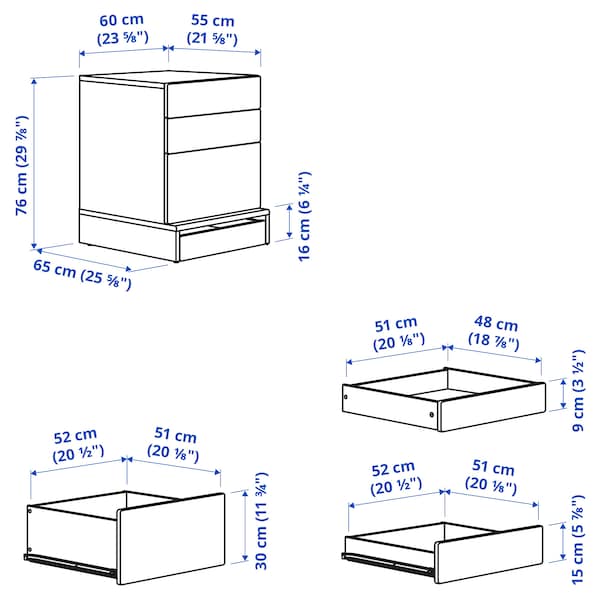 IKEA SMÅSTAD / UPPFÖRA 3-drawer chest, white white/with frame, 23 5/8x25 5/8x29 7/8 in , IKEA Sale | 92460ZTOV