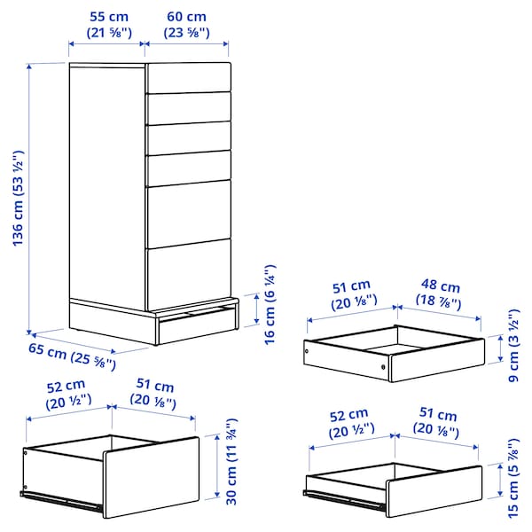 IKEA SMÅSTAD / UPPFÖRA 6-drawer chest, white with frame, 23 5/8x25 5/8x53 1/2 in , IKEA Sale | 35971QZUK