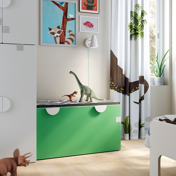 IKEA SMÅSTAD bench with toy storage, white/green, 35 3/8x20 1/2x18 7/8 in , IKEA Sale | 76029YAKM