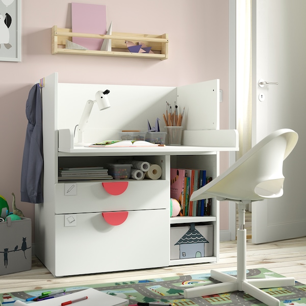 IKEA SMÅSTAD desk, white white/with 2 drawers, 35 3/8x31 1/2x39 3/8 in , IKEA Sale | 68453BQWV