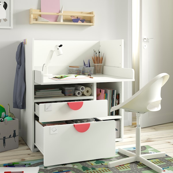 IKEA SMÅSTAD desk, white white/with 2 drawers, 35 3/8x31 1/2x39 3/8 in , IKEA Sale | 68453BQWV