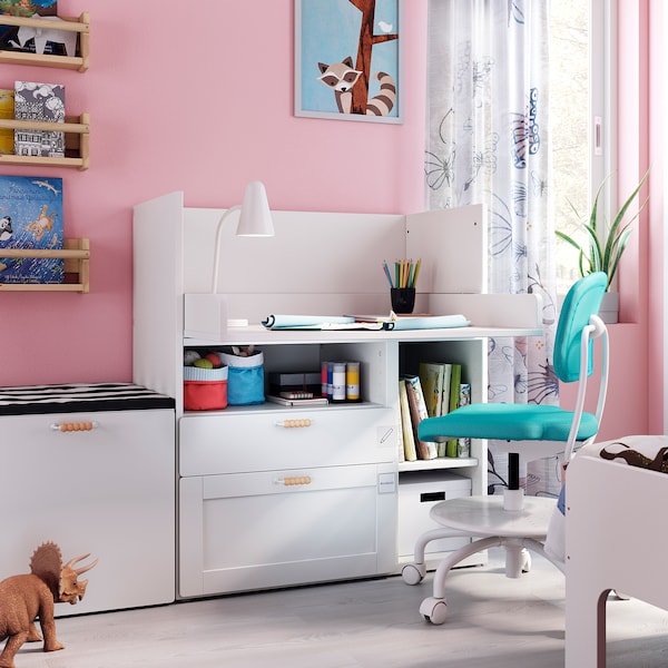 IKEA SMÅSTAD desk, white with frame/with 2 drawers, 35 3/8x31 1/2x39 3/8 in , IKEA Sale | 15403ABHU