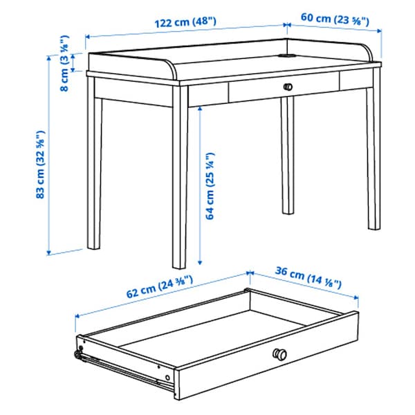 IKEA SMYGA desk, light gray, 48x23 5/8 in , IKEA Sale | 93628EFYQ