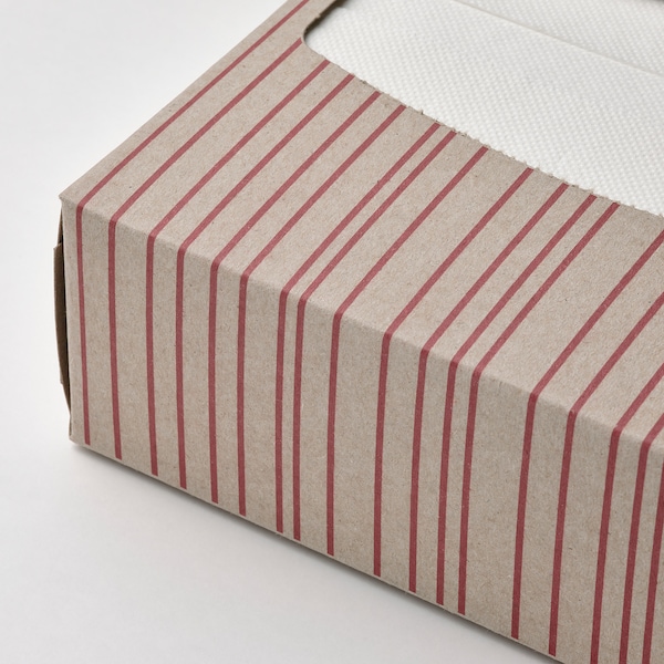 IKEA SNÖKRABBA paper napkin, stripe light brown/bright red, 6 ¼x12 ½ in, 100 pack , IKEA Sale | 75893CMSW