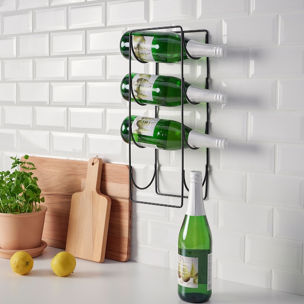 IKEA SNÖSPIRA 4-bottle wine rack, black , IKEA Sale | 08261IYAH