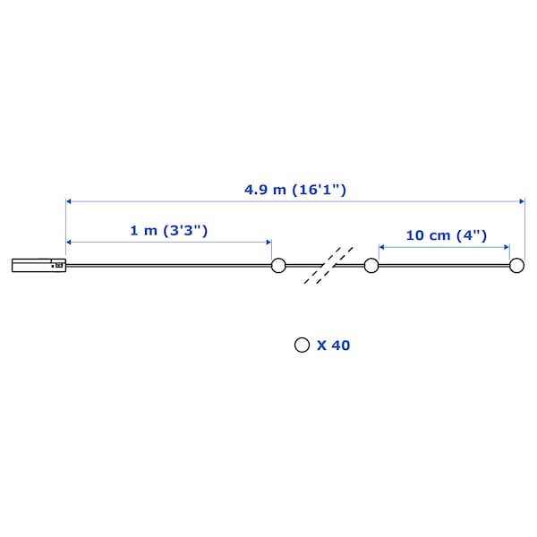 IKEA SNÖYRA LED string light with 40 lights, indoor, battery operated silver color , IKEA Sale | 30821PKWX