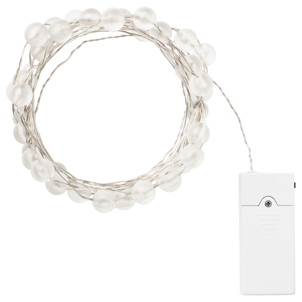 IKEA SNÖYRA LED string light with 40 lights, indoor, battery operated silver color , IKEA Sale | 30821PKWX