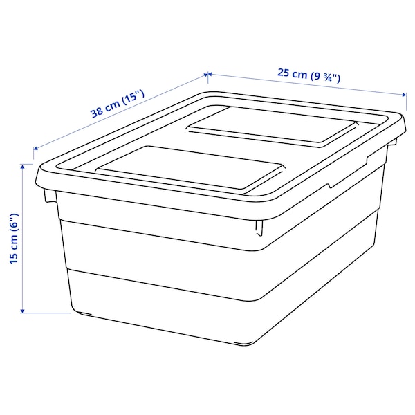 IKEA SOCKERBIT box with lid, white, 15x9 ¾x6 in , IKEA Sale | 73164TVLP