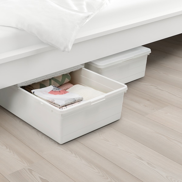 IKEA SOCKERBIT storage box with lid, white, 19 ¾x30 ¼x7 ½ in , IKEA Sale | 75324JYFI