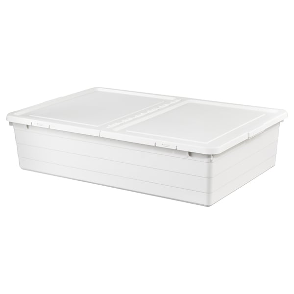 IKEA SOCKERBIT storage box with lid, white, 19 ¾x30 ¼x7 ½ in , IKEA Sale | 75324JYFI