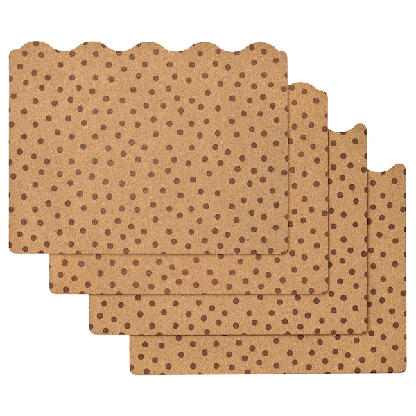 IKEA SOLABBORRE place mat, cork/dotted, 16 ½x12 ½ in, 4 pack , IKEA Sale | 31457AXZI