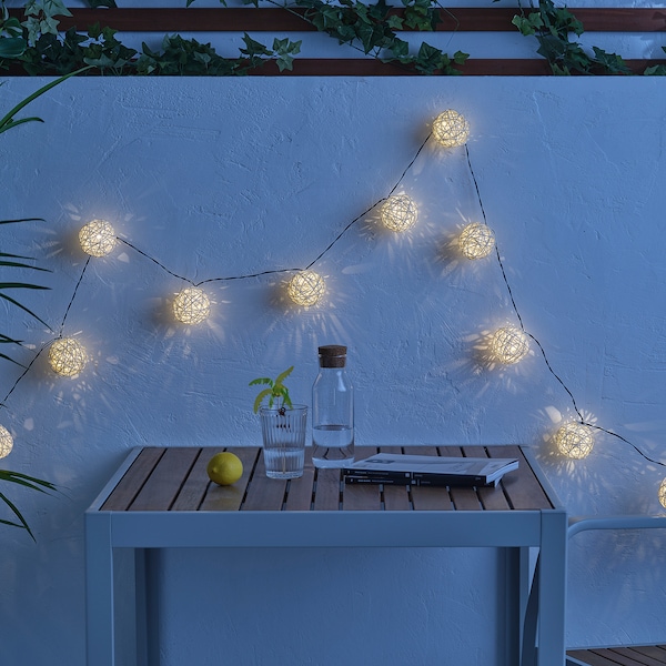 IKEA SOLVINDEN LED string light with 12 lights, battery operated/white , IKEA Sale | 20864MCXZ