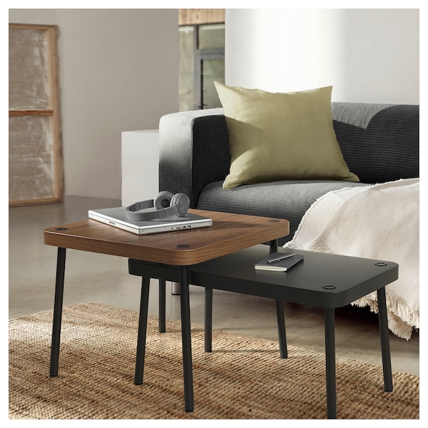 IKEA SONHULT nesting tables, set of 2, gray/walnut effect , IKEA Sale | 45169XBYZ