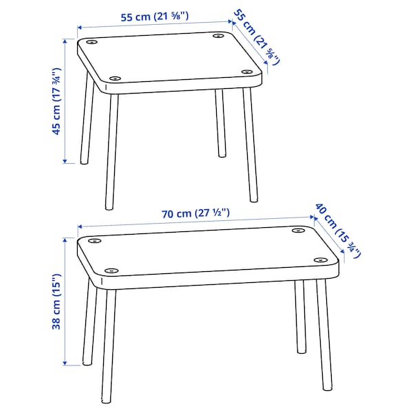 IKEA SONHULT nesting tables, set of 2, yellow/birch effect , IKEA Sale | 04587SHNE