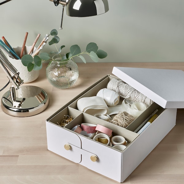 IKEA SPINNROCK box with compartments, white, 12 ½x9 ¾x4 in , IKEA Sale | 90516EUXM