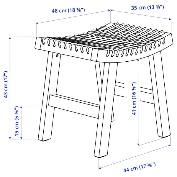 IKEA STACKHOLMEN Stool, outdoor, light brown stained, 18  7/8x13  3/4x16  7/8 in , IKEA Sale | 46352RXFU