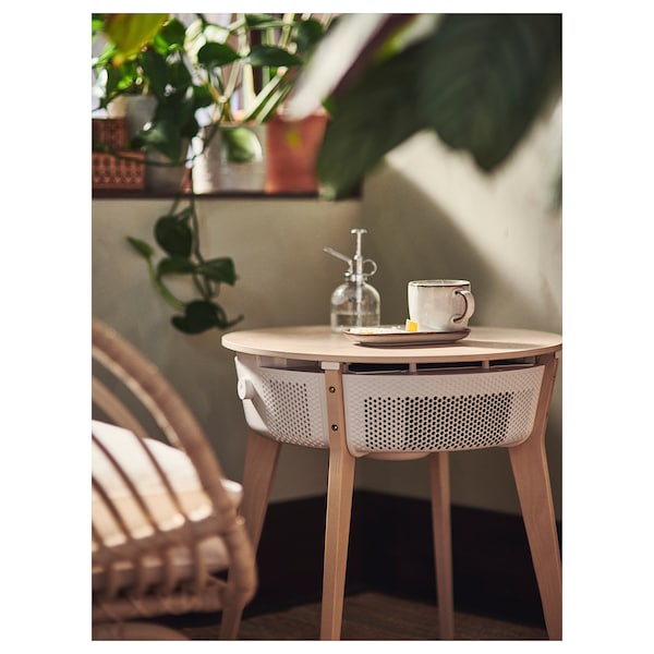 IKEA STARKVIND table with air purifier, stained oak veneer/white smart , IKEA Sale | 07839GIVU