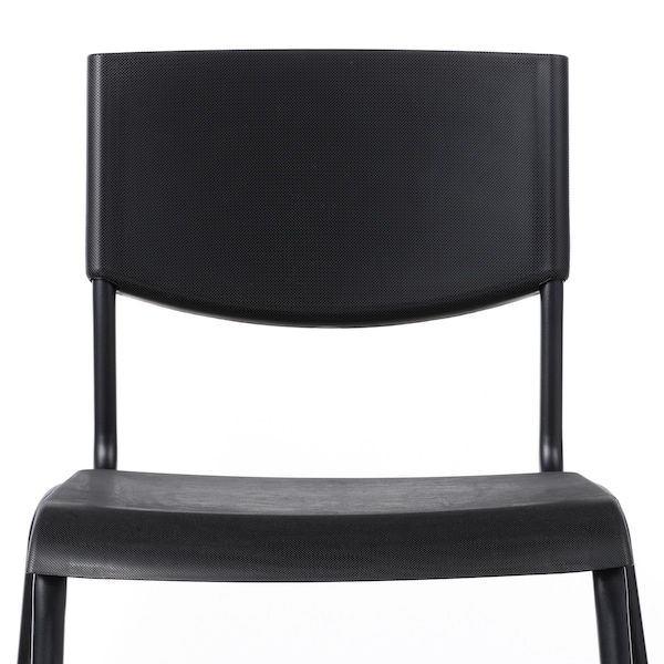 IKEA STIG bar stool with backrest, black/black, 29 1/8 in , IKEA Sale | 39140RBOM