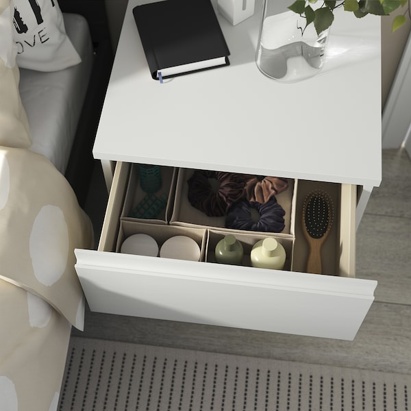 IKEA STORKLINTA bedside table, white/with 2 drawers, 19 5/8x18 7/8x20 7/8 in , IKEA Sale | 41687KWGP