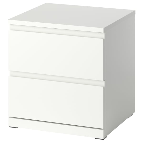 IKEA STORKLINTA bedside table, white/with 2 drawers, 19 5/8x18 7/8x20 7/8 in , IKEA Sale | 41687KWGP