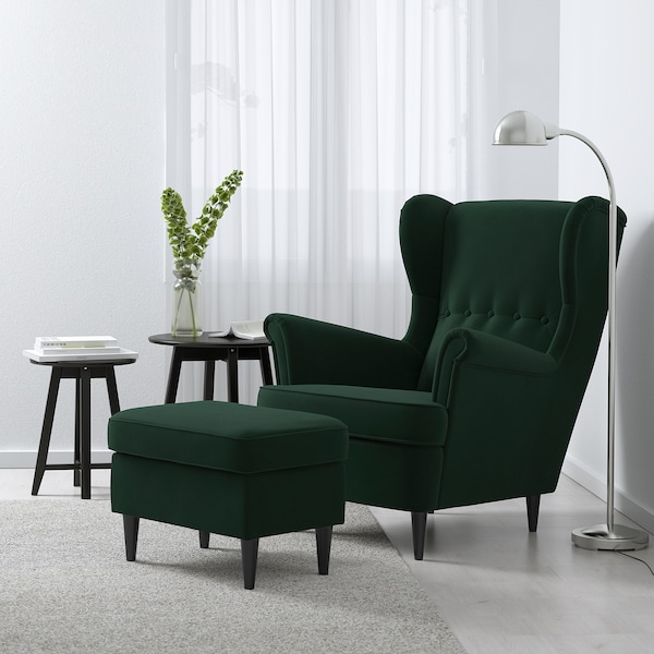 IKEA STRANDMON wing chair, Djuparp dark green , IKEA Sale | 94735CXHN