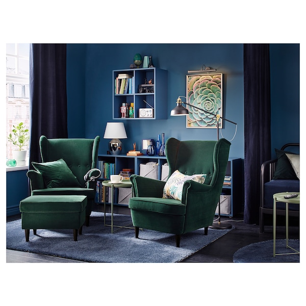 IKEA STRANDMON wing chair, Djuparp dark green , IKEA Sale | 94735CXHN