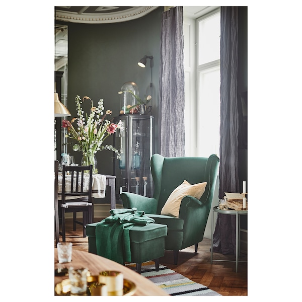 IKEA STRANDMON wing chair, Djuparp dark green , IKEA Sale | 94735CXHN