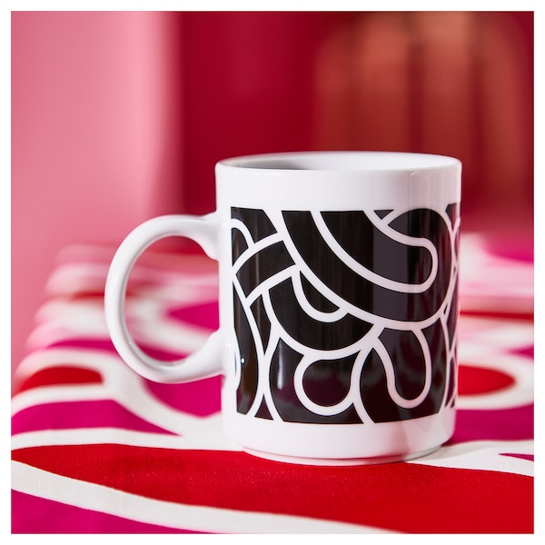 IKEA SÖTRÖNN mug, patterned white/black, 11 oz , IKEA Sale | 19247ORPL