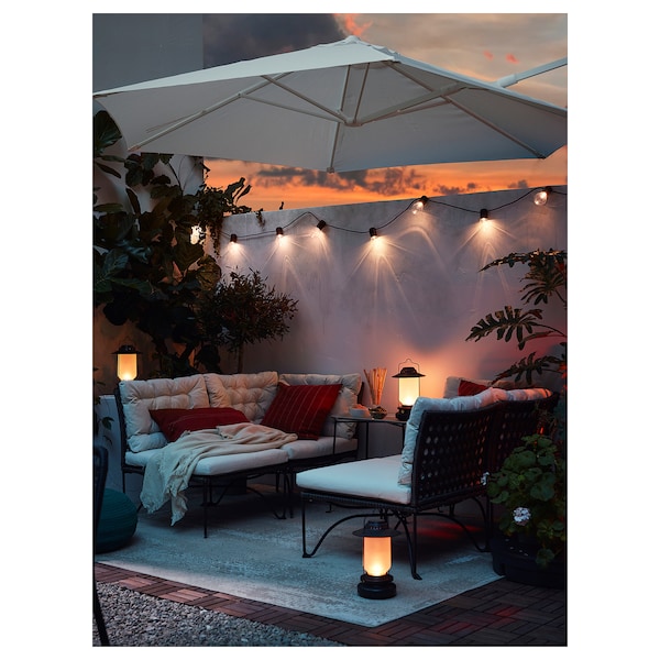 IKEA SVARTRÅ LED string light with 12 lights, black/outdoor , IKEA Sale | 31572JNWE