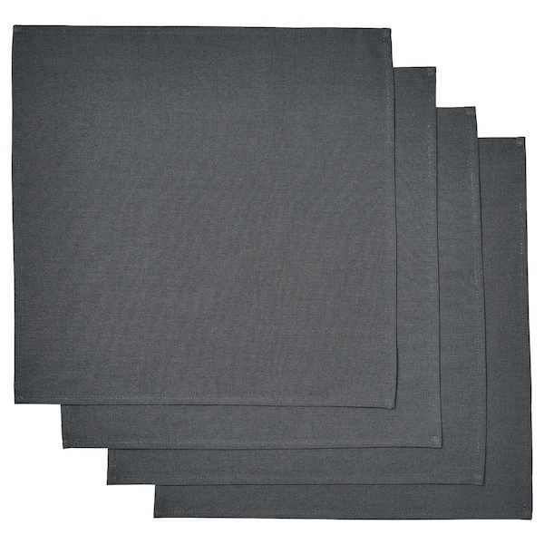 IKEA SVARTSENAP napkin, dark gray, 14x14 in, 4 pack , IKEA Sale | 72895SDXQ