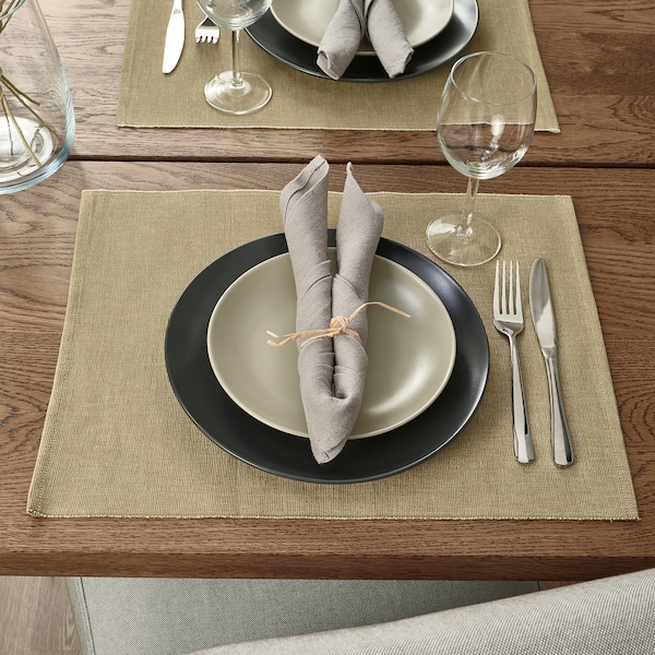 IKEA SVARTSENAP place mat, light beige-green, 14x18 in , IKEA Sale | 61430IMXP