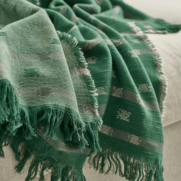 IKEA SVINROT throw, dark green, 51x67 in , IKEA Sale | 14865LJTK