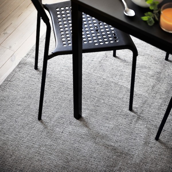 IKEA TIPHEDE rug, flatwoven, black/natural, 5'1 inx7'3 in , IKEA Sale | 03518YBFS