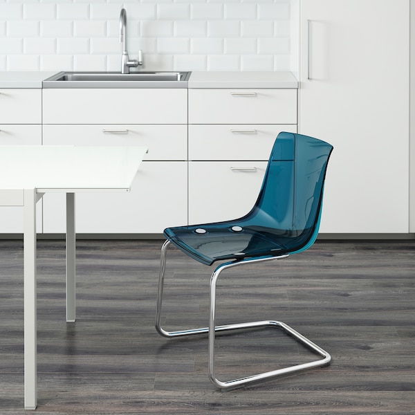 IKEA TOBIAS Chair, blue, chrome plated , IKEA Sale | 29083RQBC