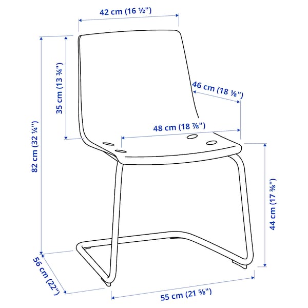 IKEA TOBIAS Chair, blue, chrome plated , IKEA Sale | 29083RQBC