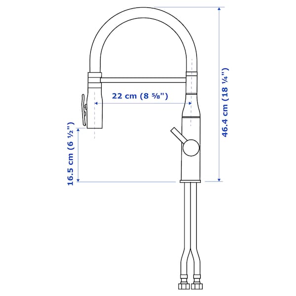 IKEA TOLLSJÖN kitchen faucet with handspray, black polished metal , IKEA Sale | 72058XWDP