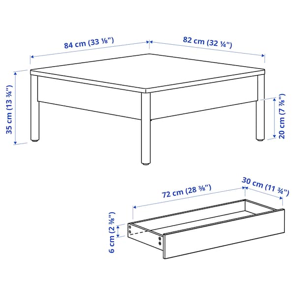 IKEA TONSTAD coffee table, brown stained oak veneer, 33 1/8x32 1/4 in , IKEA Sale | 61320ANLH