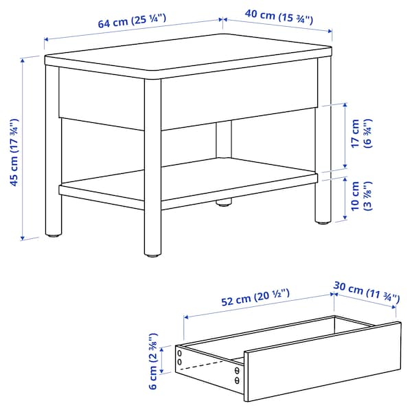 IKEA TONSTAD side table, brown stained oak veneer, 25 1/4x15 3/4 in , IKEA Sale | 06832SMBH