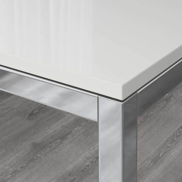 IKEA TORSBY table, chrome plated/high gloss white, 53 1/8x33 1/2 in , IKEA Sale | 74826HFWM