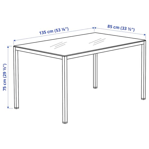 IKEA TORSBY table, chrome plated/high gloss white, 53 1/8x33 1/2 in , IKEA Sale | 74826HFWM