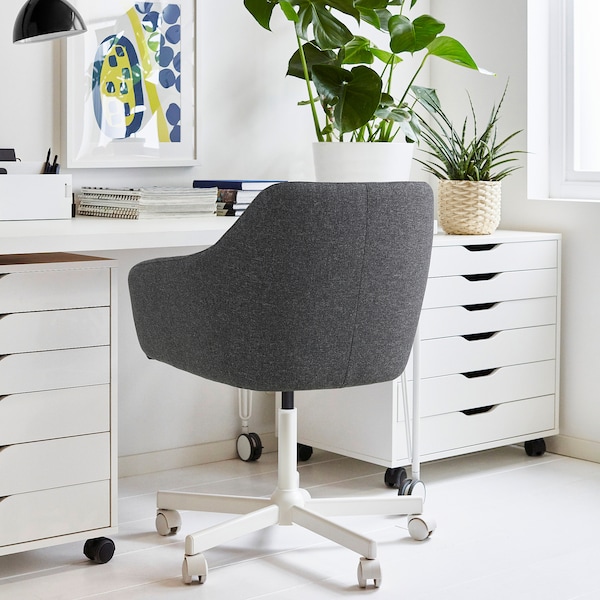 IKEA TOSSBERG / MALSKÄR swivel chair, Gunnared dark gray/white , IKEA Sale | 80914SDGA