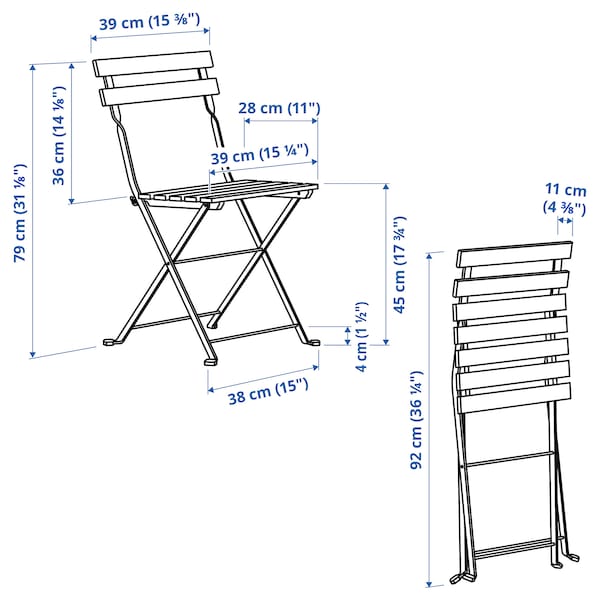 IKEA TÄRNÖ chair, outdoor, foldable black/light brown stained , IKEA Sale | 87930RHFD