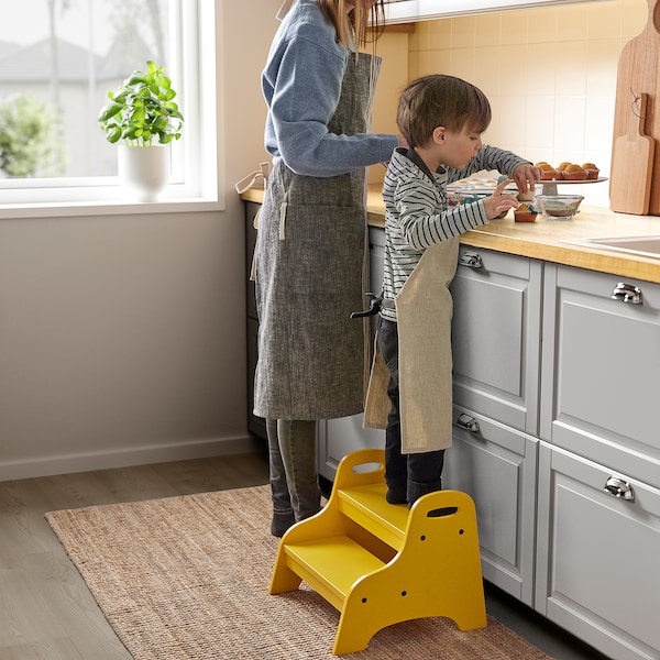 IKEA TROGEN child's step stool, yellow, 15 3/4x15x13 in , IKEA Sale | 07598DMNK