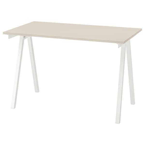 IKEA TROTTEN desk, beige/white, 47 1/4x27 1/2 in , IKEA Sale | 46209XTGJ