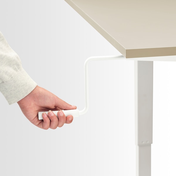 IKEA TROTTEN desk sit/stand, beige/white, 47 1/4x27 1/2 in , IKEA Sale | 25084PQOG