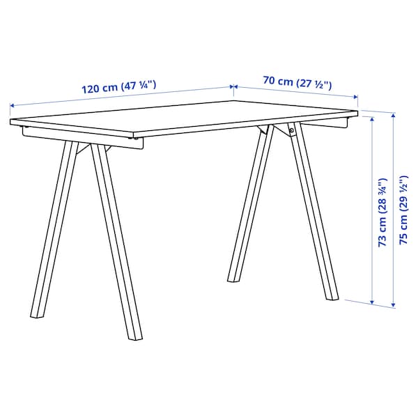 IKEA TROTTEN desk, white/anthracite, 47 1/4x27 1/2 in , IKEA Sale | 57238YAMK