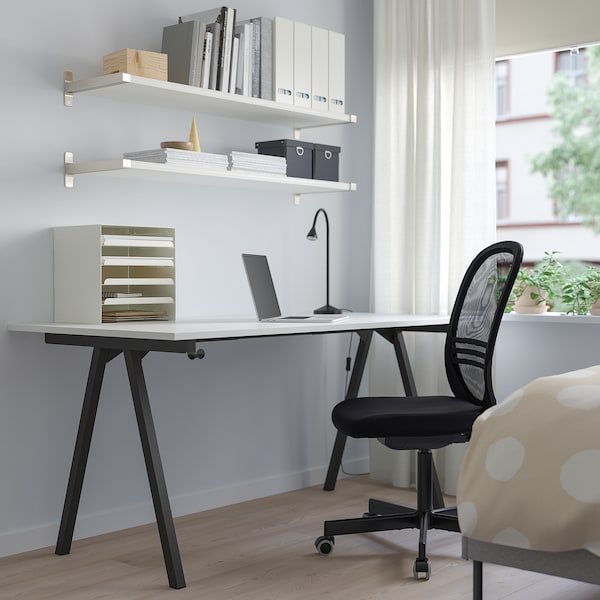 IKEA TROTTEN desk, white/anthracite, 63x31 1/2 in , IKEA Sale | 50129NFZL