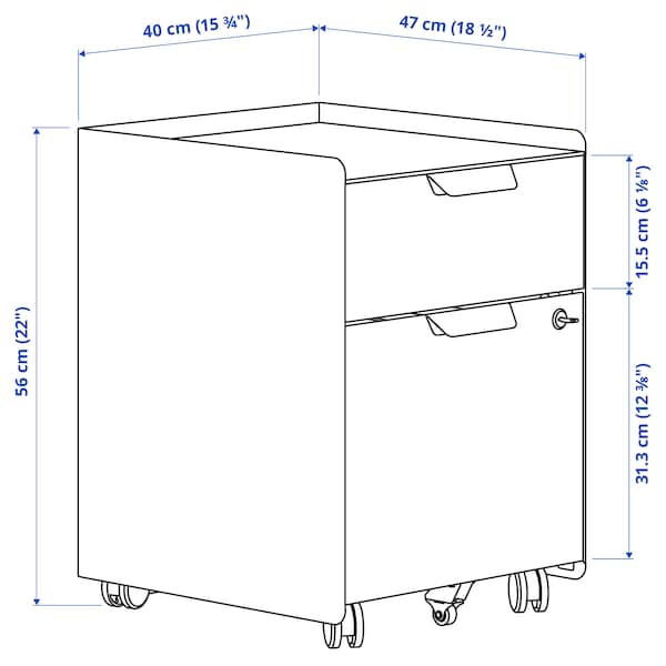 IKEA TROTTEN drawer unit w 2 drawers on casters, anthracite , IKEA Sale | 86279WCVB