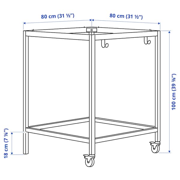 IKEA TROTTEN underframe for table top, anthracite, 31 1/2x31 1/2x39 3/8 in , IKEA Sale | 59032HEQC